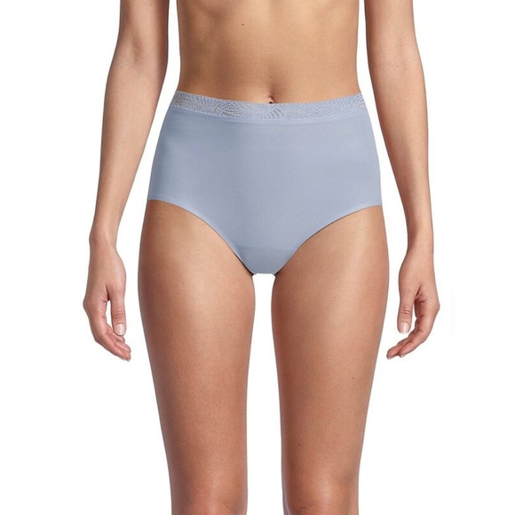 NWT New Chantelle Blue Chambray Soft Stretch Lace High Waist Brief Panties OS - Picture 1 of 4